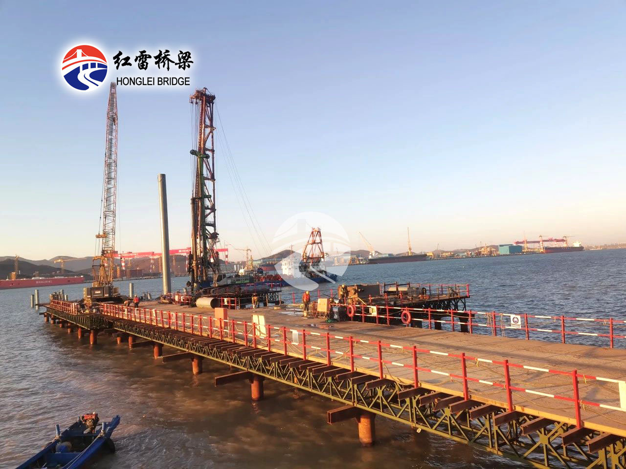 大連港長興島港區西中島作業區工程鋼棧橋平臺完工